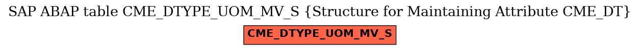 E-R Diagram for table CME_DTYPE_UOM_MV_S (Structure for Maintaining Attribute CME_DT)