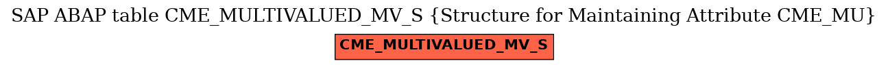 E-R Diagram for table CME_MULTIVALUED_MV_S (Structure for Maintaining Attribute CME_MU)