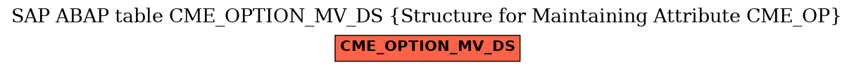 E-R Diagram for table CME_OPTION_MV_DS (Structure for Maintaining Attribute CME_OP)