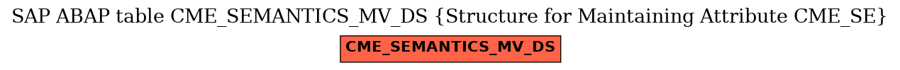 E-R Diagram for table CME_SEMANTICS_MV_DS (Structure for Maintaining Attribute CME_SE)