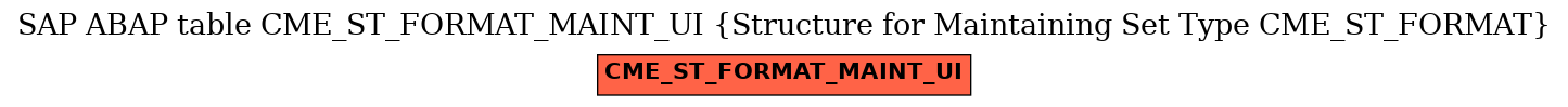 E-R Diagram for table CME_ST_FORMAT_MAINT_UI (Structure for Maintaining Set Type CME_ST_FORMAT)