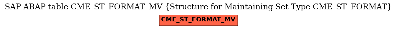 E-R Diagram for table CME_ST_FORMAT_MV (Structure for Maintaining Set Type CME_ST_FORMAT)