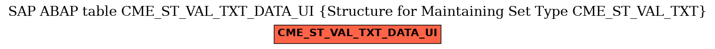 E-R Diagram for table CME_ST_VAL_TXT_DATA_UI (Structure for Maintaining Set Type CME_ST_VAL_TXT)