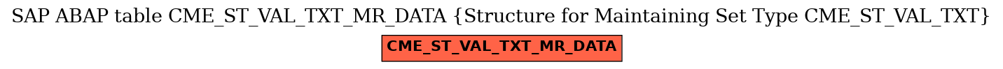 E-R Diagram for table CME_ST_VAL_TXT_MR_DATA (Structure for Maintaining Set Type CME_ST_VAL_TXT)