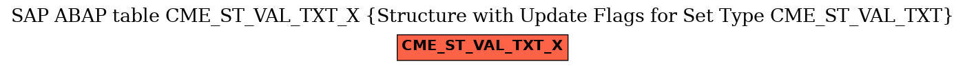 E-R Diagram for table CME_ST_VAL_TXT_X (Structure with Update Flags for Set Type CME_ST_VAL_TXT)