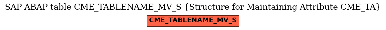 E-R Diagram for table CME_TABLENAME_MV_S (Structure for Maintaining Attribute CME_TA)