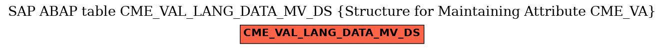 E-R Diagram for table CME_VAL_LANG_DATA_MV_DS (Structure for Maintaining Attribute CME_VA)