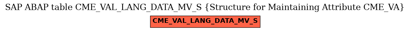 E-R Diagram for table CME_VAL_LANG_DATA_MV_S (Structure for Maintaining Attribute CME_VA)