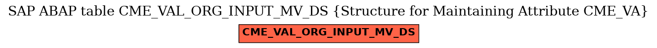 E-R Diagram for table CME_VAL_ORG_INPUT_MV_DS (Structure for Maintaining Attribute CME_VA)