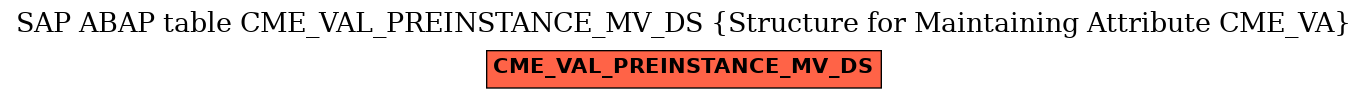 E-R Diagram for table CME_VAL_PREINSTANCE_MV_DS (Structure for Maintaining Attribute CME_VA)