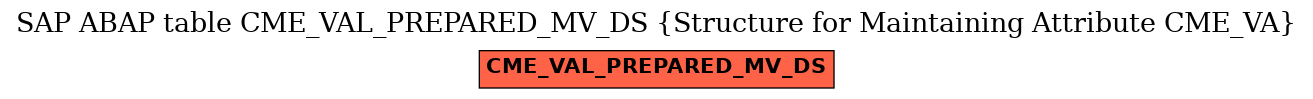 E-R Diagram for table CME_VAL_PREPARED_MV_DS (Structure for Maintaining Attribute CME_VA)