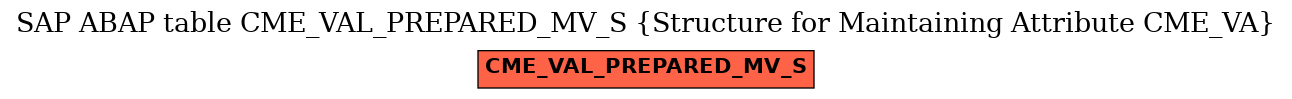 E-R Diagram for table CME_VAL_PREPARED_MV_S (Structure for Maintaining Attribute CME_VA)