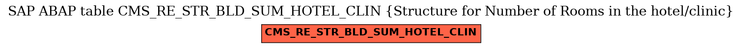 E-R Diagram for table CMS_RE_STR_BLD_SUM_HOTEL_CLIN (Structure for Number of Rooms in the hotel/clinic)