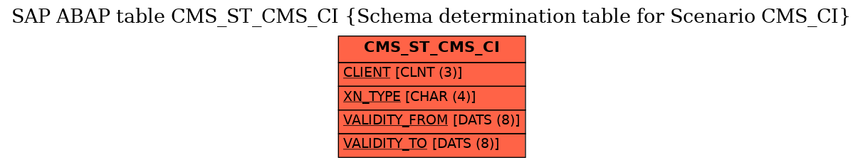E-R Diagram for table CMS_ST_CMS_CI (Schema determination table for Scenario CMS_CI)
