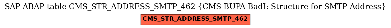 E-R Diagram for table CMS_STR_ADDRESS_SMTP_462 (CMS BUPA BadI: Structure for SMTP Address)