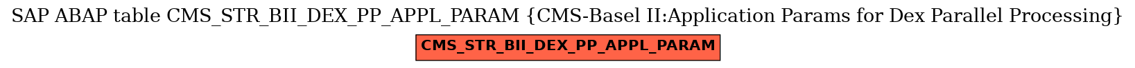 E-R Diagram for table CMS_STR_BII_DEX_PP_APPL_PARAM (CMS-Basel II:Application Params for Dex Parallel Processing)