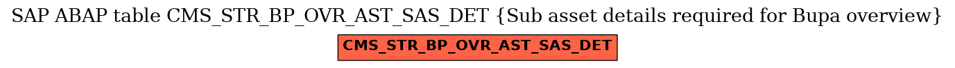 E-R Diagram for table CMS_STR_BP_OVR_AST_SAS_DET (Sub asset details required for Bupa overview)