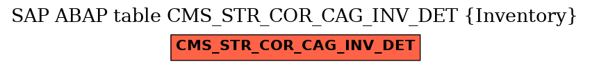 E-R Diagram for table CMS_STR_COR_CAG_INV_DET (Inventory)