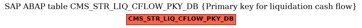 E-R Diagram for table CMS_STR_LIQ_CFLOW_PKY_DB (Primary key for liquidation cash flow)