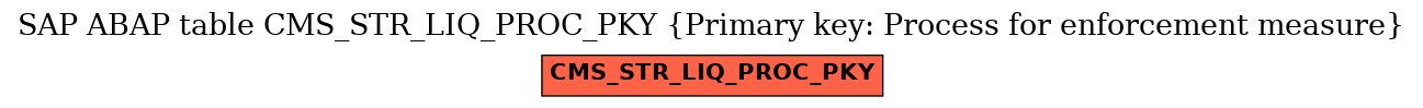 E-R Diagram for table CMS_STR_LIQ_PROC_PKY (Primary key: Process for enforcement measure)