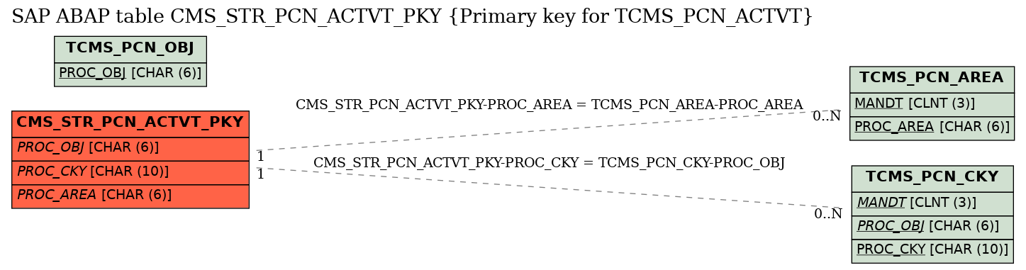 E-R Diagram for table CMS_STR_PCN_ACTVT_PKY (Primary key for TCMS_PCN_ACTVT)