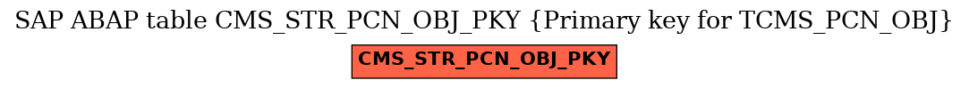 E-R Diagram for table CMS_STR_PCN_OBJ_PKY (Primary key for TCMS_PCN_OBJ)