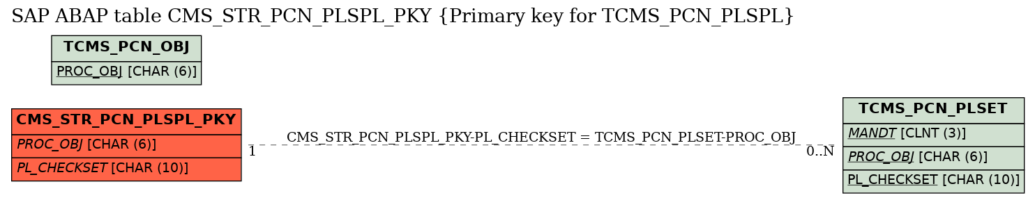 E-R Diagram for table CMS_STR_PCN_PLSPL_PKY (Primary key for TCMS_PCN_PLSPL)