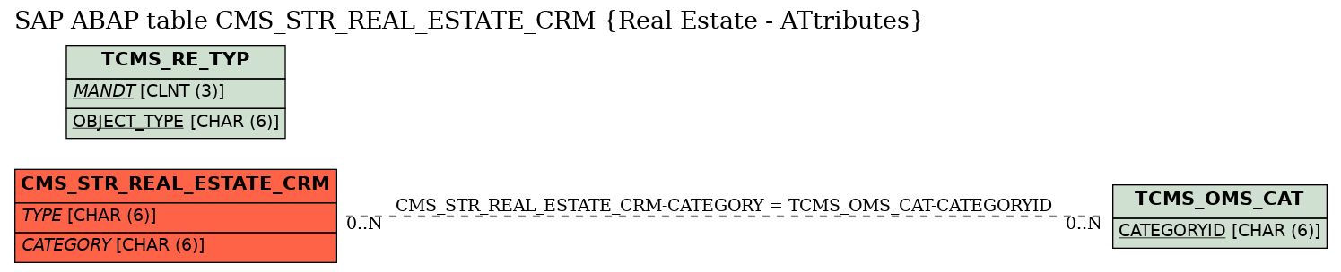 E-R Diagram for table CMS_STR_REAL_ESTATE_CRM (Real Estate - ATtributes)