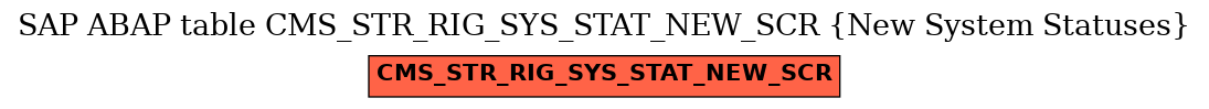 E-R Diagram for table CMS_STR_RIG_SYS_STAT_NEW_SCR (New System Statuses)
