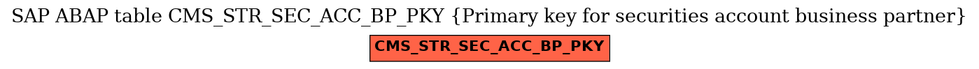 E-R Diagram for table CMS_STR_SEC_ACC_BP_PKY (Primary key for securities account business partner)