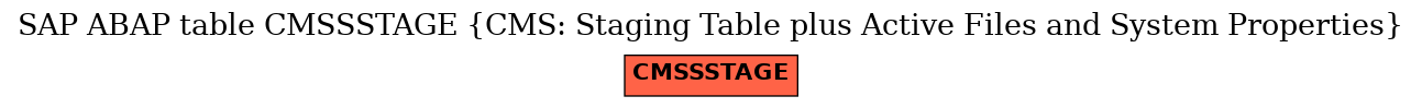 E-R Diagram for table CMSSSTAGE (CMS: Staging Table plus Active Files and System Properties)
