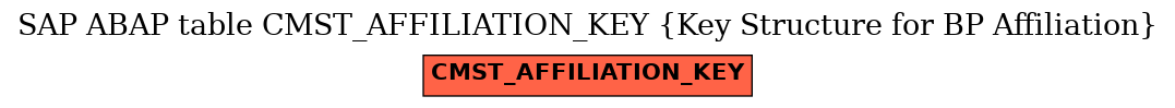 E-R Diagram for table CMST_AFFILIATION_KEY (Key Structure for BP Affiliation)