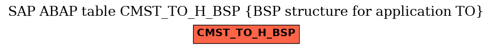 E-R Diagram for table CMST_TO_H_BSP (BSP structure for application TO)