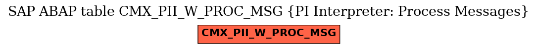 E-R Diagram for table CMX_PII_W_PROC_MSG (PI Interpreter: Process Messages)
