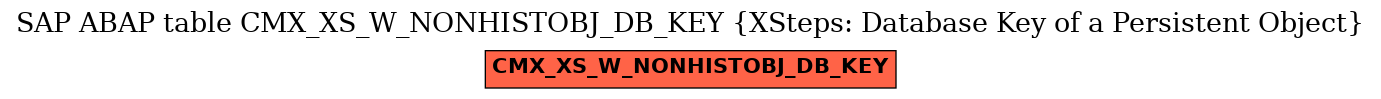 E-R Diagram for table CMX_XS_W_NONHISTOBJ_DB_KEY (XSteps: Database Key of a Persistent Object)