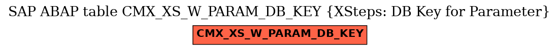 E-R Diagram for table CMX_XS_W_PARAM_DB_KEY (XSteps: DB Key for Parameter)