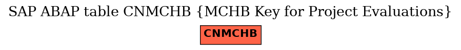 E-R Diagram for table CNMCHB (MCHB Key for Project Evaluations)