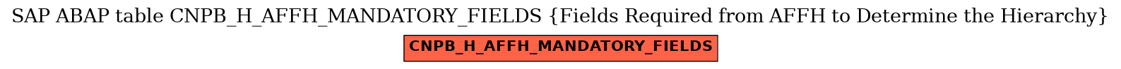 E-R Diagram for table CNPB_H_AFFH_MANDATORY_FIELDS (Fields Required from AFFH to Determine the Hierarchy)