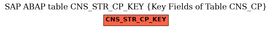 E-R Diagram for table CNS_STR_CP_KEY (Key Fields of Table CNS_CP)