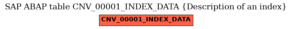 E-R Diagram for table CNV_00001_INDEX_DATA (Description of an index)