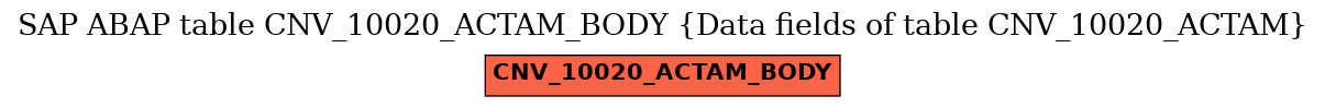 E-R Diagram for table CNV_10020_ACTAM_BODY (Data fields of table CNV_10020_ACTAM)