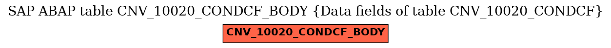 E-R Diagram for table CNV_10020_CONDCF_BODY (Data fields of table CNV_10020_CONDCF)