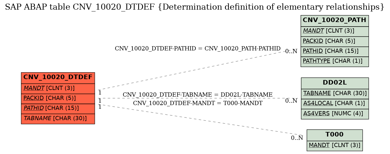 E-R Diagram for table CNV_10020_DTDEF (Determination definition of elementary relationships)