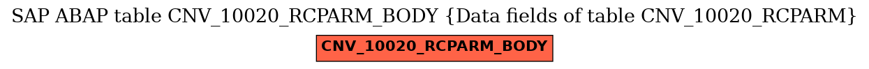 E-R Diagram for table CNV_10020_RCPARM_BODY (Data fields of table CNV_10020_RCPARM)