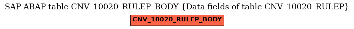 E-R Diagram for table CNV_10020_RULEP_BODY (Data fields of table CNV_10020_RULEP)