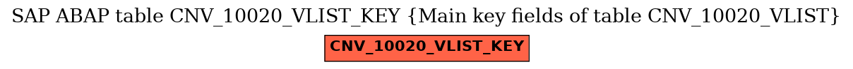 E-R Diagram for table CNV_10020_VLIST_KEY (Main key fields of table CNV_10020_VLIST)