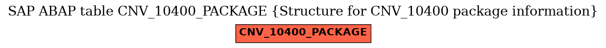 E-R Diagram for table CNV_10400_PACKAGE (Structure for CNV_10400 package information)