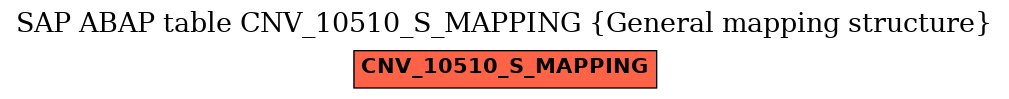 E-R Diagram for table CNV_10510_S_MAPPING (General mapping structure)