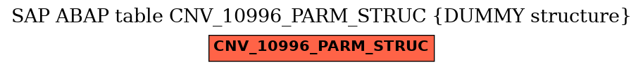 E-R Diagram for table CNV_10996_PARM_STRUC (DUMMY structure)