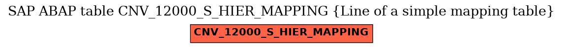 E-R Diagram for table CNV_12000_S_HIER_MAPPING (Line of a simple mapping table)